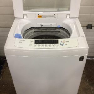 USED LG SET WASHER WT1101CW 4.5 CU.FT AND DRYER DLE1101W 3