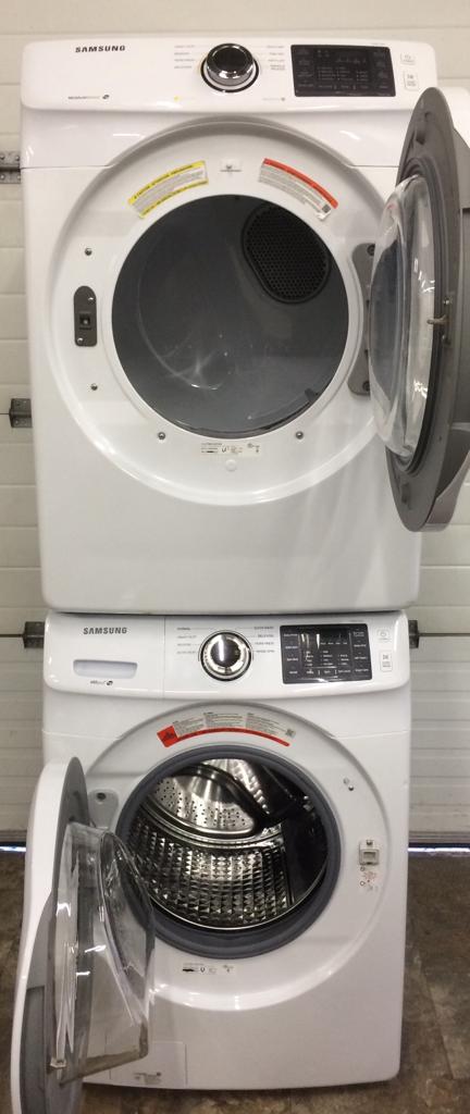 Used Samsung Set Washer Wf45m5100aw & Dryer Dv42h5000ew