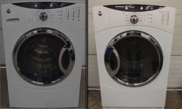 Used GE Set Washer GCVH6400J0WW and Electrical Dryer GFMN100EL0WW
