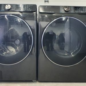 Used Less Than Year Samsung Set Washer WF45R6300AVUS and Dryer DVE45R6300VAC 1