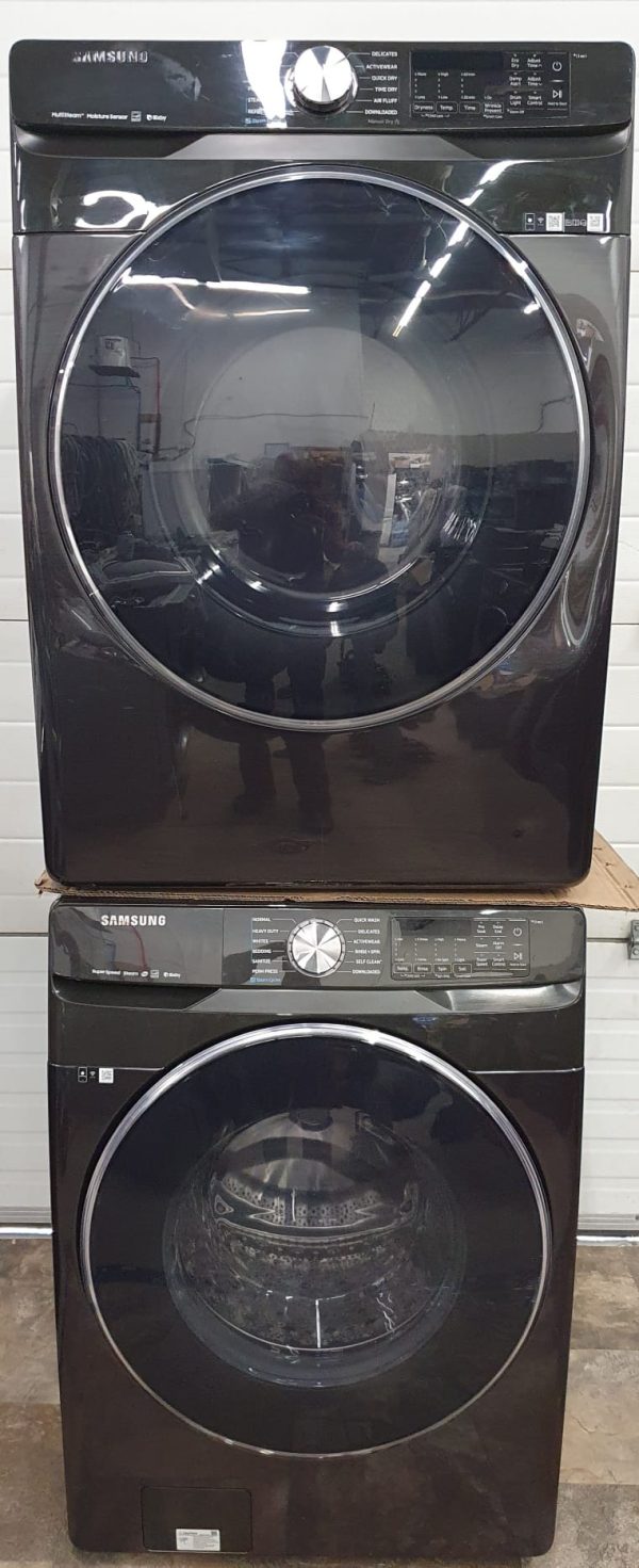 Used Less Than Year Samsung Set Washer WF45R6300AV/US and Dryer DVE45R6300V/AC