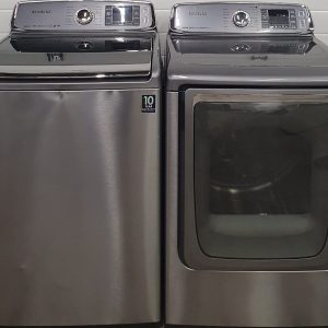Used Samsung Set Washer WA50F9A8DSP and Dryer DV50F9A8EVP