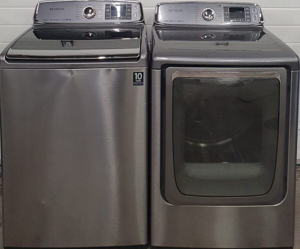 Used Samsung Set Washer WA50F9A8DSP and Dryer DV50F9A8EVP