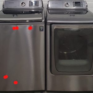 Used Samsung Set Washer WA50F9A8DSP and Dryer DV50F9A8EVP 6