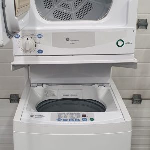 Used GE Space maker Portable Washer GSLP1100A0WW and ELECTRICAL DRYER PSKS333EB0WW 120V APPARTMENT SIZE 1