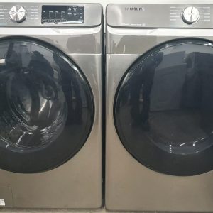Used Less Than 1 Year Samsung Set Washer WF45R6100AP and Dryer DVE45T6100PAC 3