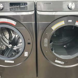 Used Less Than 1 Year Samsung Set Washer WF45R6100AP and Dryer DVE45T6100PAC 4