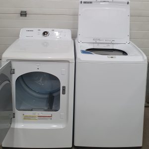 Used Samsung Set Washer WA40J3000AW and Dryer DV40J3000AW 2