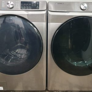 Used Less Than  1 Year Samsung Set Washer WF45R6100AP and Dryer DVE45TB6305P