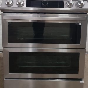 Used Less Than 1 Year Samsung Induction Slide In Stove NE63T8951SS 1