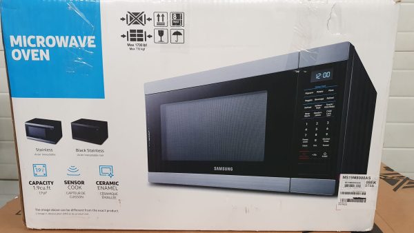 Open Box Samsung Countertop Microwave With Sensor Cooking MS19M8000AS