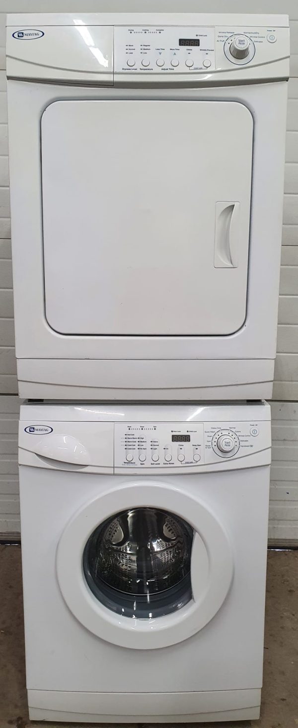 Used Maytag Set Apartments Size Washer MAH2400AWW and Dryer MDE2400AZW