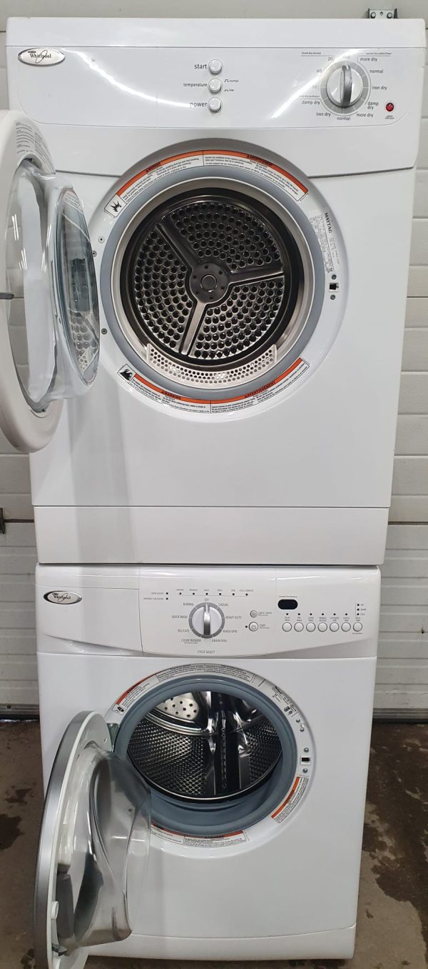 Used Whirlpool Set Apartment Size Washer WGC7500VW2 and Dryer YEED7500YW2