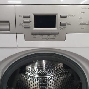 USED BLOMBERG SET APPARTMENT SIZE WASHER WM67121NBL00 AND DRYER DV17542 2