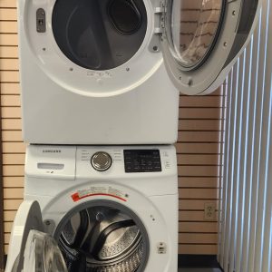 USED SAMSUNG SET WASHER WF42H5000AW 5.2 cu ft AND DRYER DV42H5000EW 1