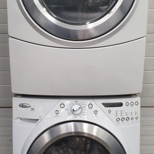 USED WHIRLPOOL SET WASHER WFW9400SW03 4.8 cu ft and ELECTRICAL DRYER YMED9400SW2 2