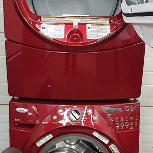 USED WHIRLPOOL SET WASHER WFW9470WR01 4.8 cu ft and ELECTRICAL DRYER YMED9470WR1 3