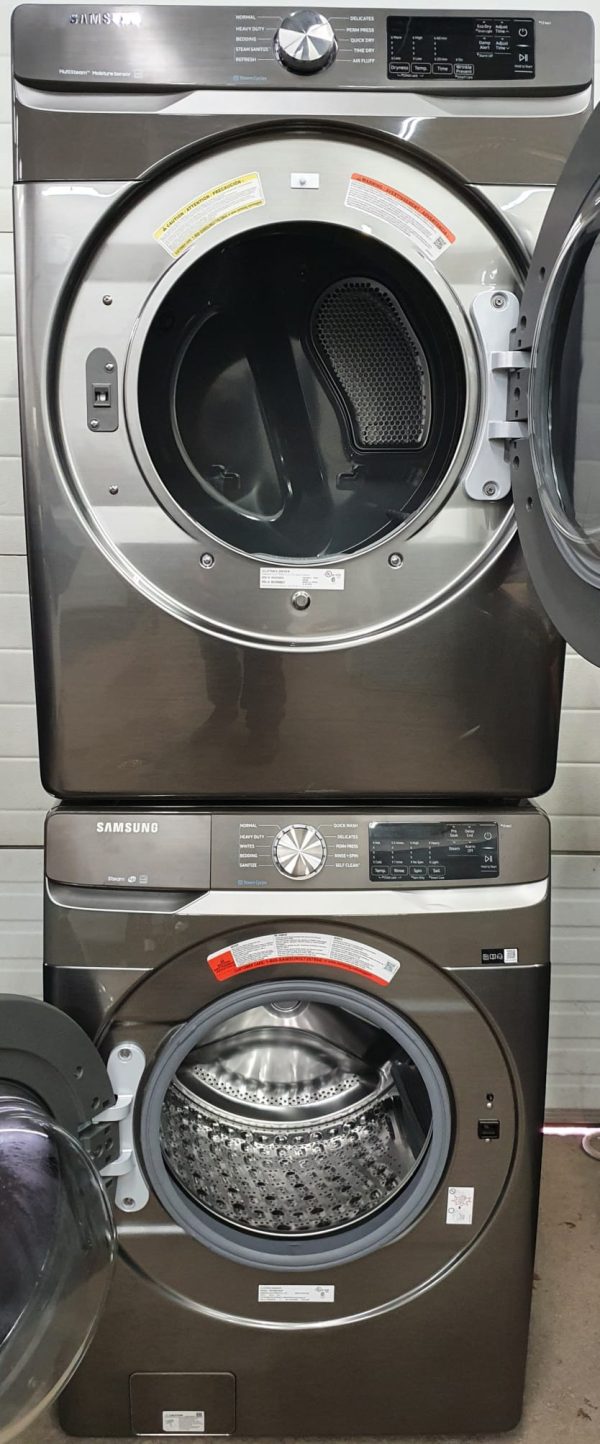Used Less Than 1 Year Samsung Set Washer WF45R6100AP and Dryer DVE45T6100P/AC