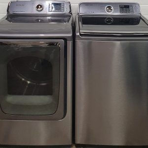Used Samsung Set Washer WA45H7200AP and Dryer DV50F9A8EVP 4