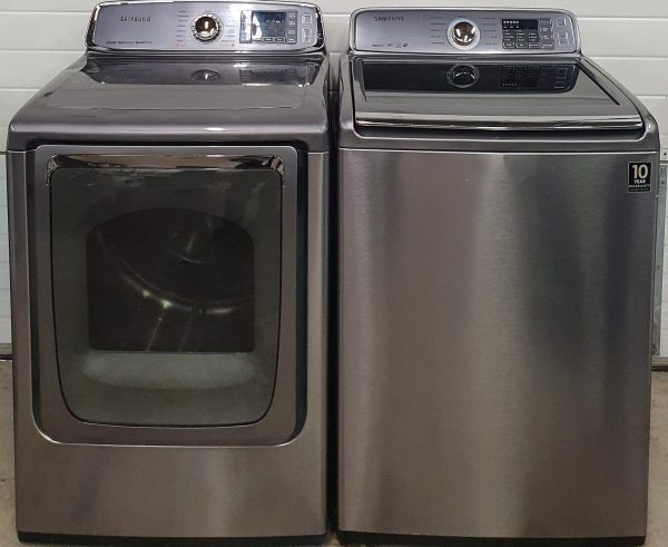 Used Samsung Set Washer WA45H7200AP and Dryer DV50F9A8EVP