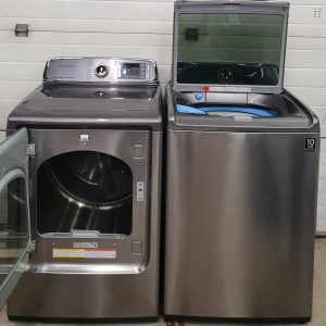 Used Samsung Set Washer WA45H7200AP and Dryer DV50F9A8EVP 5