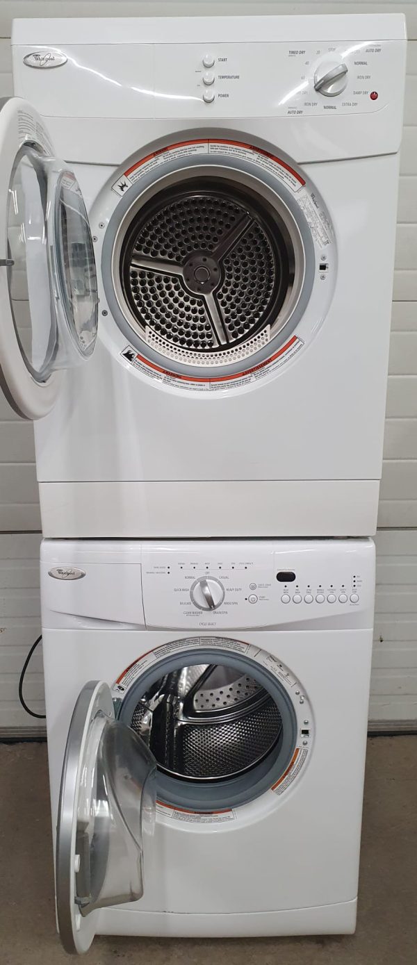 Used Whirlpool Set Apartment Size Washer WFC7500VW2 and Dryer YWED7500VW2