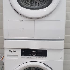 Used Whirlpool Set Apartment Size Washer WFW3090JW0 Operated by Cold Water and Vent Less Electric Dryer WHF5090GW0 3