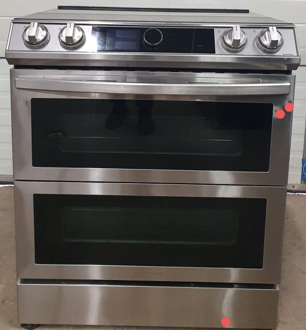 Used Less Than 1 Year Induction Samsung Slide In Stove NE63T8951SS Dual Door