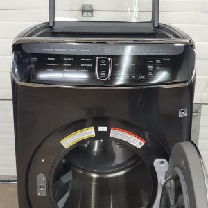 Used Less Than 1 Year Samsung Set Double Washer WV60M9900AVA5 and Dryer DVE60M9900VAC (2)
