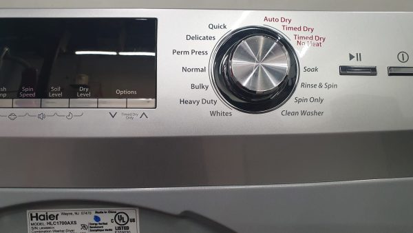 Used Haier 2-in-1 Washer Dryer Set Combo HLC1700A Wash and Dry in the Same Machine Non-Vented Condensing Drying 120V
