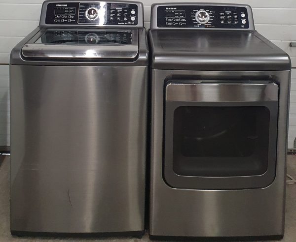 Used Set Samsung Washing Machine WA5471ABP And Dryer DV5471AEP