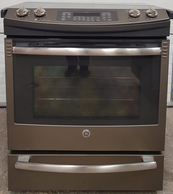 Used GE Slide In Electric Stove JCS860EG3ES With New Glass Cooktop
