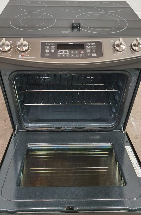 Used GE Slide In Electric Stove JCS860EG3ES With New Glass Cooktop