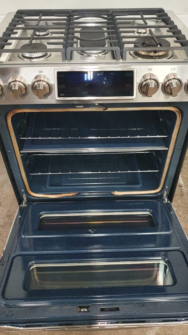 Used Samsung Chef Collection Slide In Gas Stove NY58J9850WS