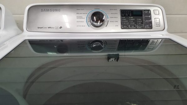 Used Samsung Set Washer WA50M7450AW and Dryer DVE50M7450W