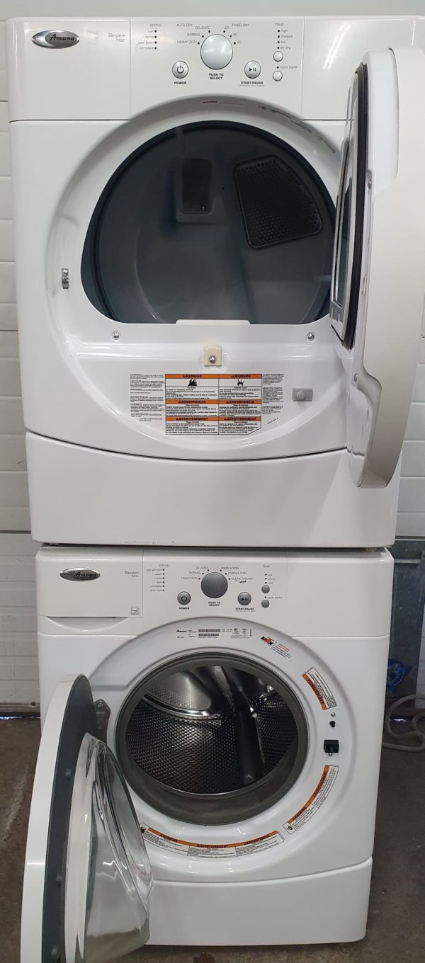 Used Amana set Washing Machine NFW7300WW00 and Dryer YNED7300WW1
