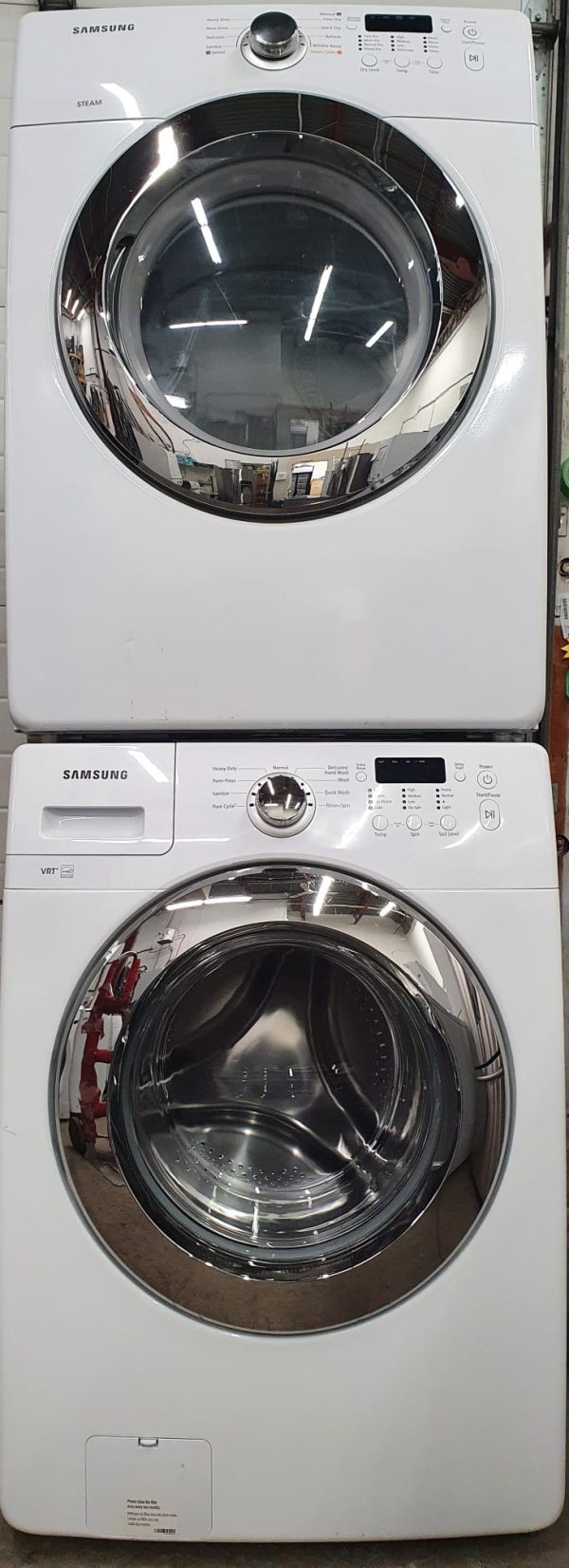 Used Samsung Set Washer WF364BVBGWR and Dryer DV365ETBGWR