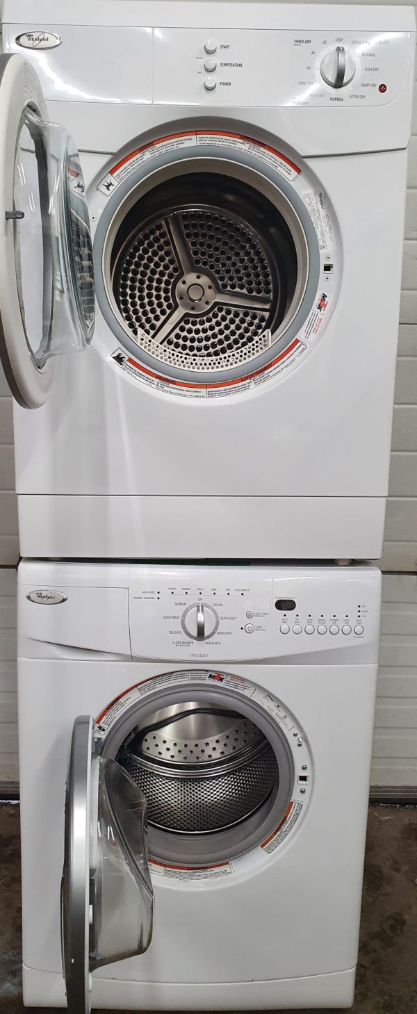 Used Whirlpool Set Washer WFC7500VW and Dryer YWED7500VW Apartment Size