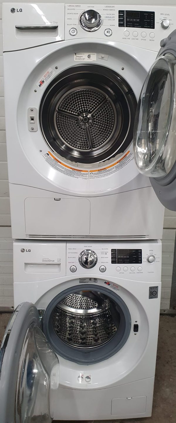 Used LG Apartment Size Set Washer WM1355HW and Ventless Dryer DLEC855W