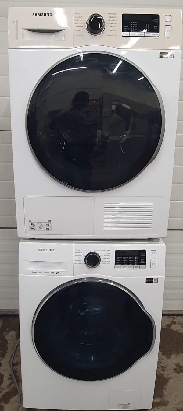 Open box Samsung Set Apartment Size Washer WW22K6800AW and Ventless Dryer DV25B6800HW