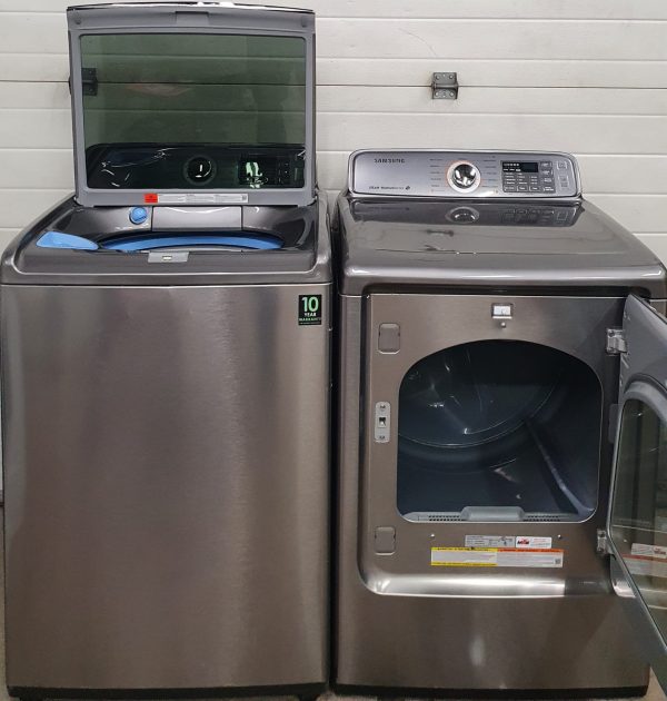 Used Samsung Set Washer WA45H7200AP And Dryer DV45H7400EP