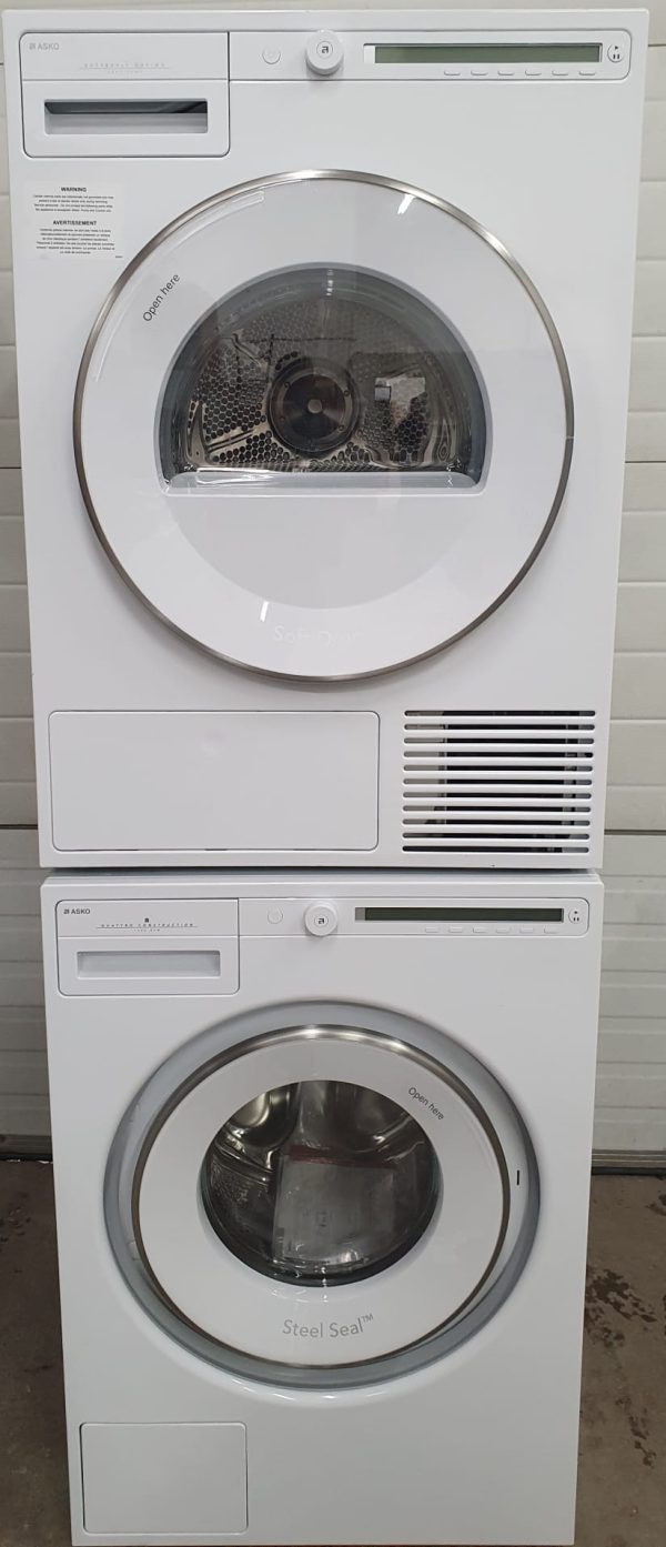 OPEN BOX ASKO Set Apartment Size Washer W2084.W.U and Ventless Dryer T2084.W.U