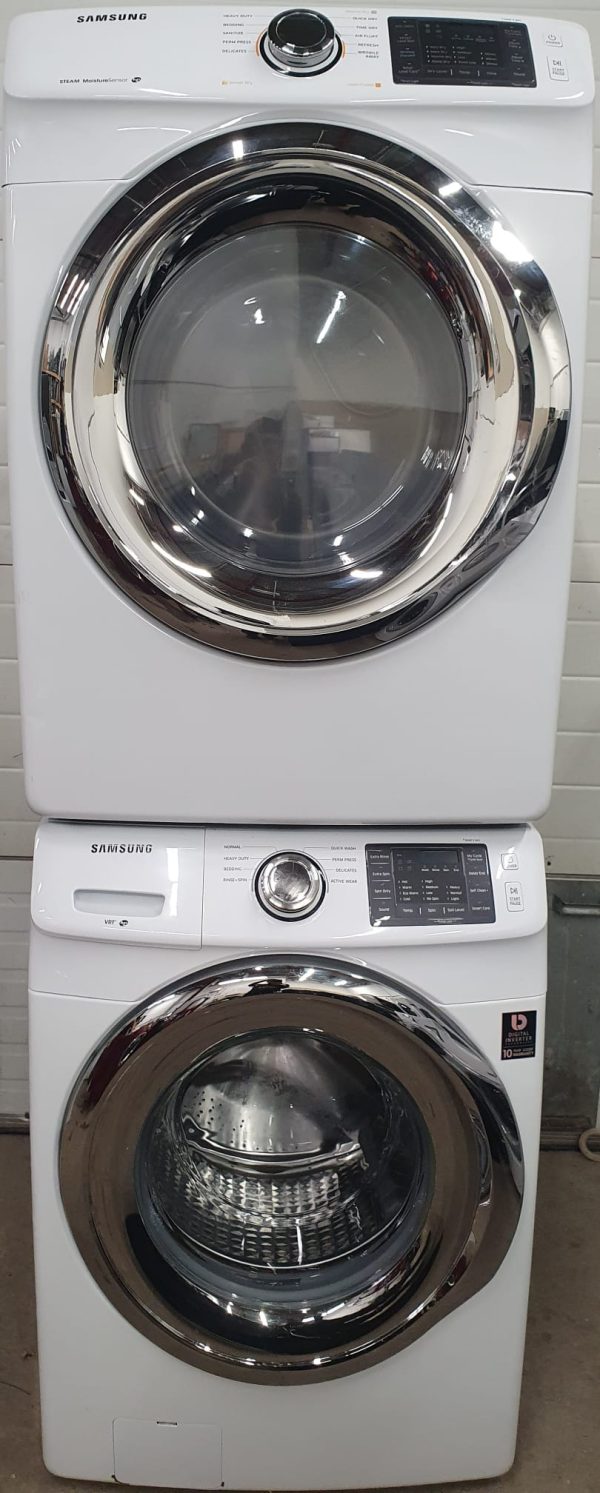 Used Samsung Set Washer WF42H5000AW And Dryer DV45H5200EW