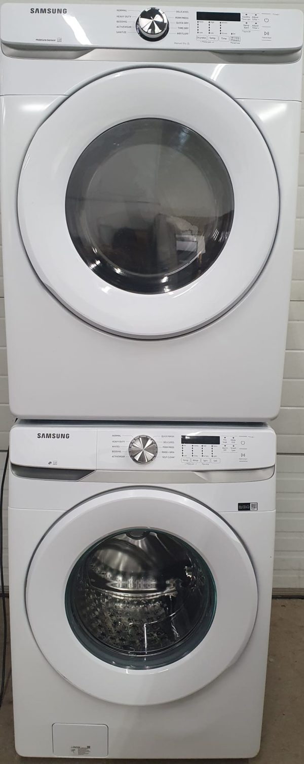 Used less than 1 year Samsung Set Washer WF45T6000AW and Dryer DVE45T6005W
