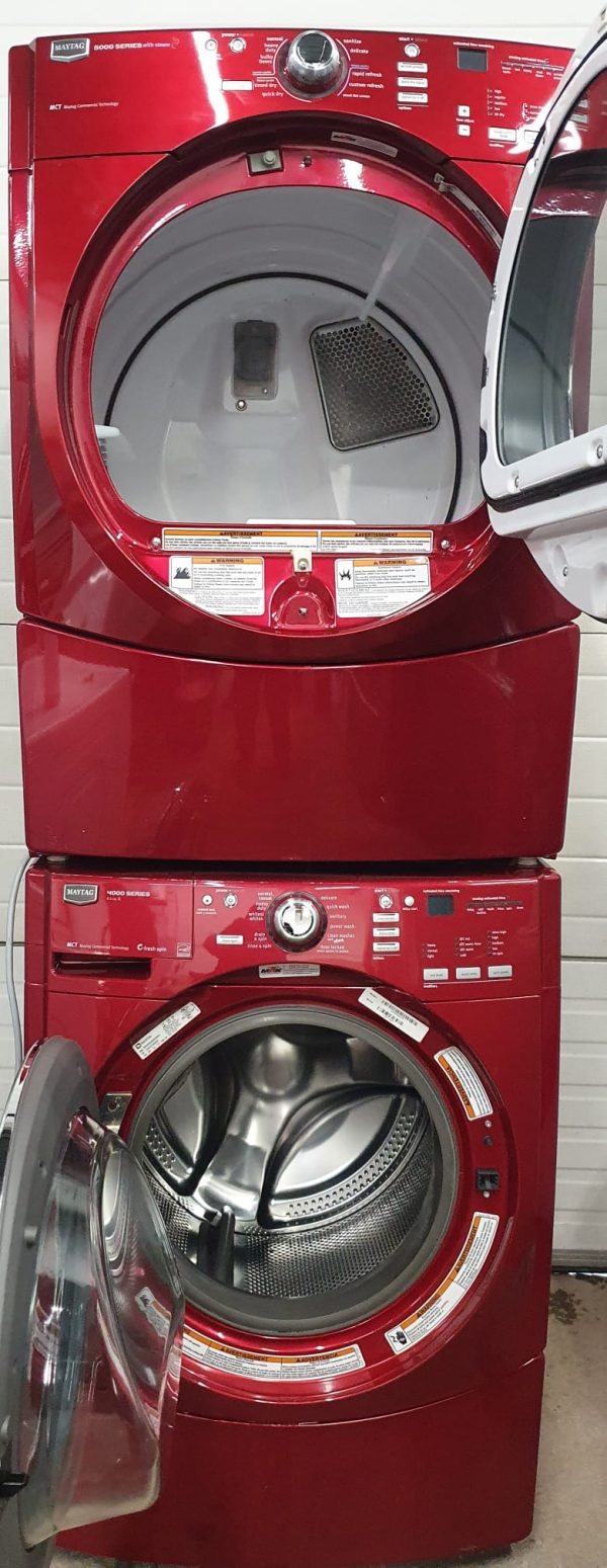 Used Maytag Set Washer MHWE400WR01 And Electric Dryer YMEDE500VF1