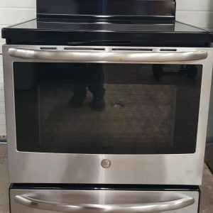 Used GE Electric stove JCB630SF2SS with new glass cooktop